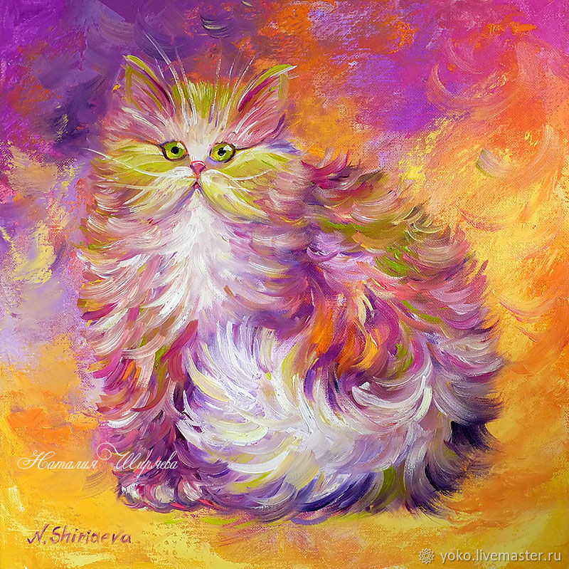 800x799 Oil Painting Cat Your Excellency - Cat Oil Painting