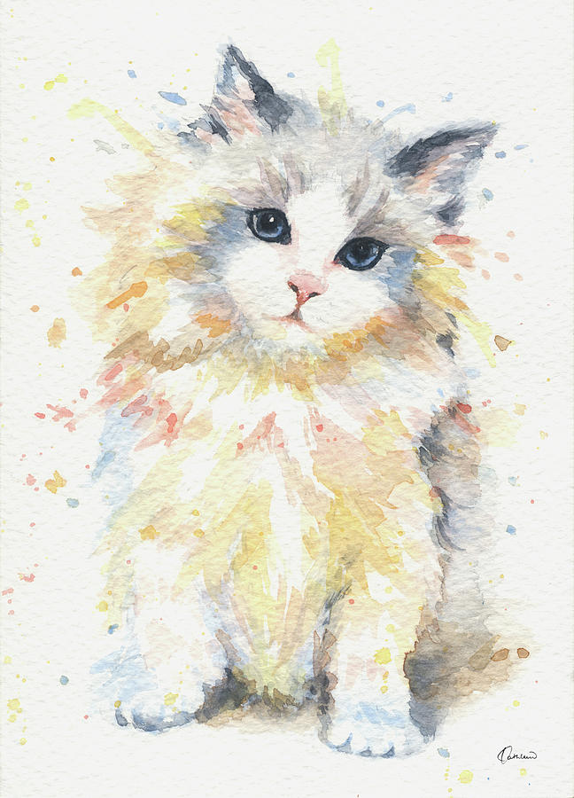 648x900 Blue Gem Ragdoll Cat Painting By Kathleen Wong - Cat Painting