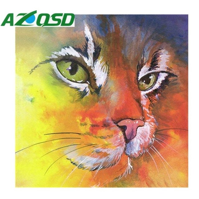 640x640 Buy Azqsd Diy Diamond Painting Colorful Cartoon - Cat Painting Colorful