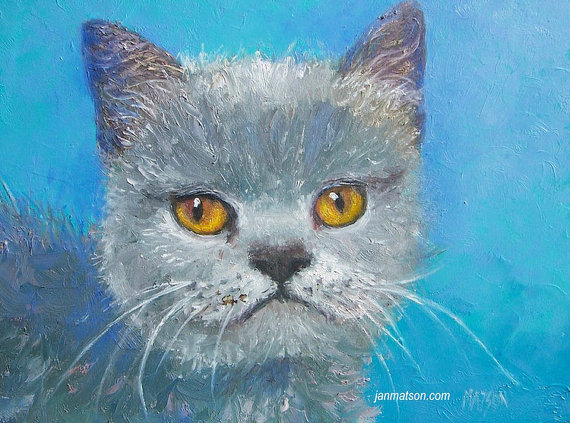 570x423 Cat Painting Animal Painting Cat Art Nursery Painting Kids - Cat Painting For Kids