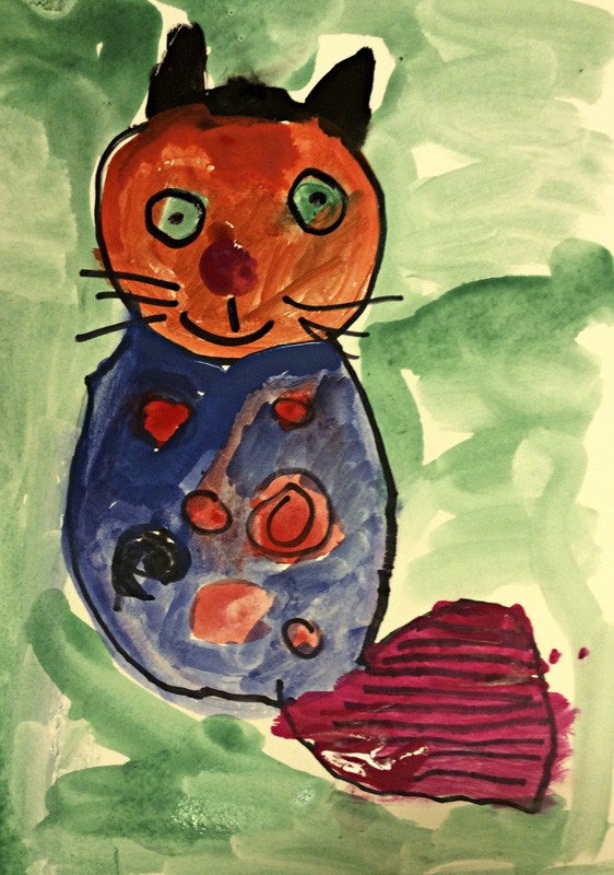 Cat Painting For Kids at PaintingValley.com | Explore collection of Cat ...