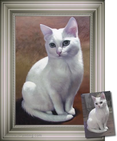 407x489 Cat Portrait Painting Paintings And Portraits From Photos - Cat Painting Images