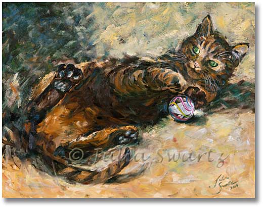 522x410 Julia Swartz Fine Art Gallery Max's Marble - Cat Painting Oil