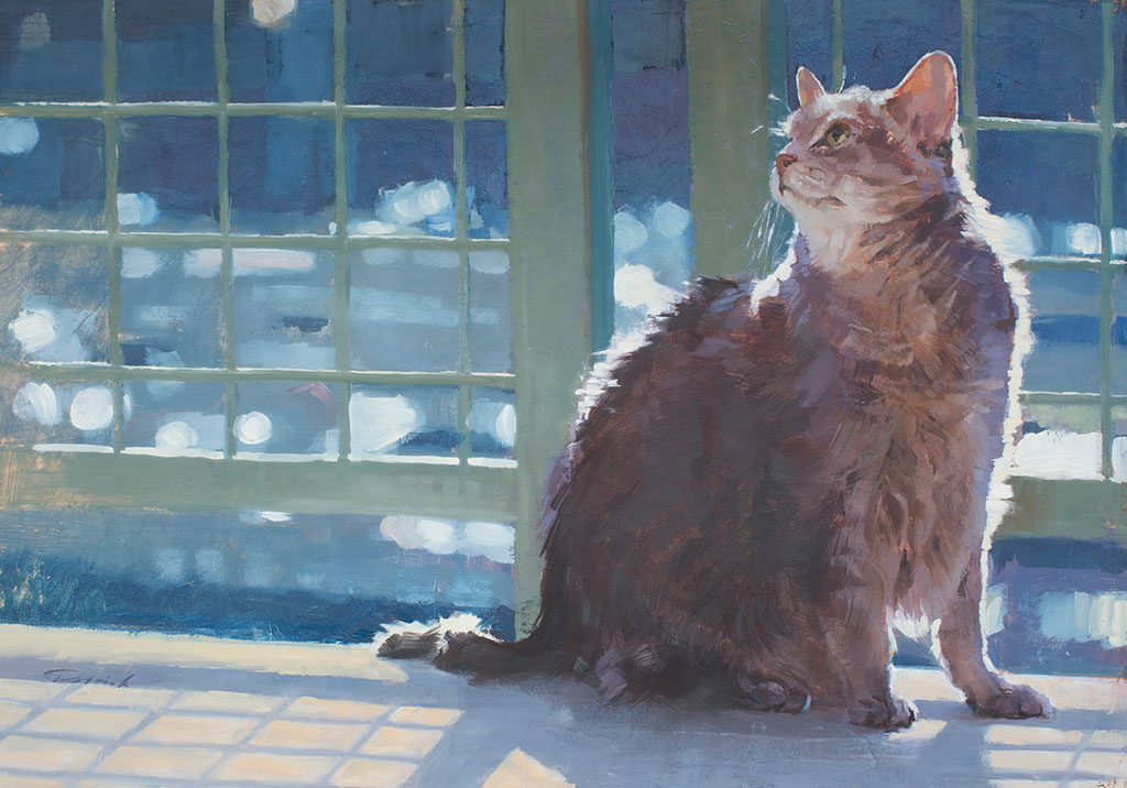 1024x716 Patrick Saunders Fine Arts - Cat Painting Oil