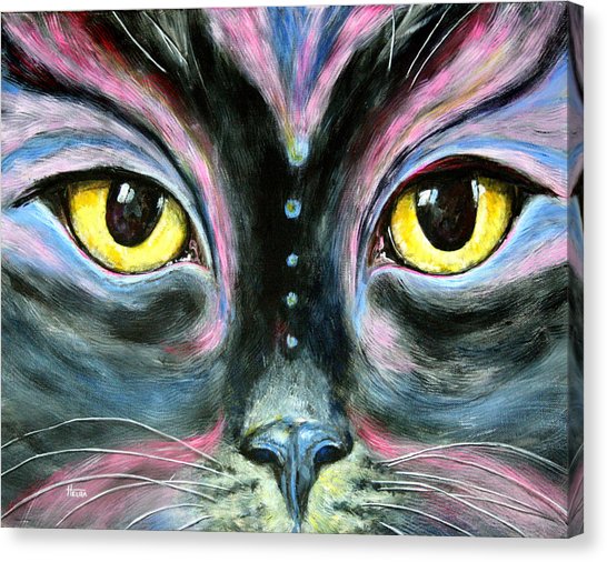546x506 Painted Cat Painting By Helga Gravitt - Cat Painting On Canvas