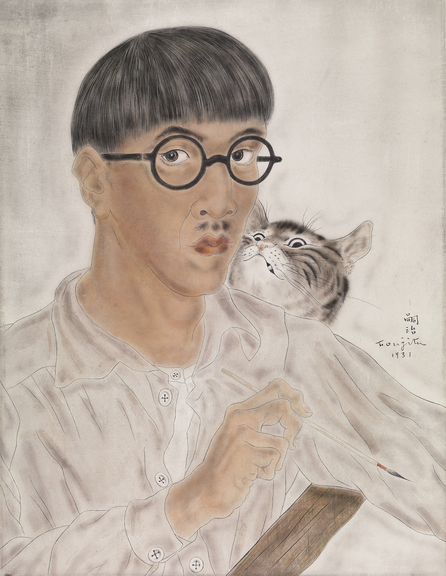 1860x2400 Foujita Tsuguharu) 20th Century, Paintings Christie'S - Cat Painting Self Portrait