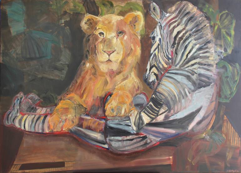 770x554 Saatchi Art Self Portrait With My Cat Painting By Malwina Zolyniak - Cat Painting Self Portrait