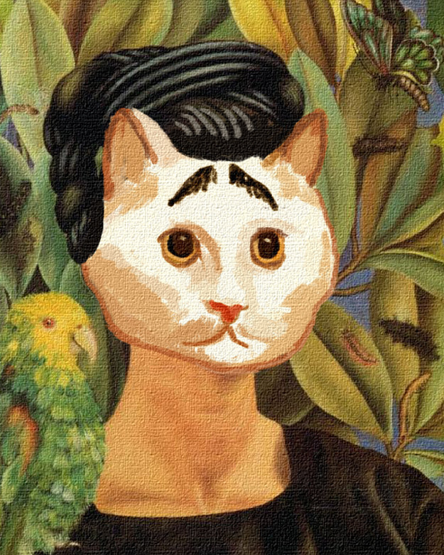 625x781 12 Internet Cats If They Were Famous Paintings - Cat Painting Self Portrait