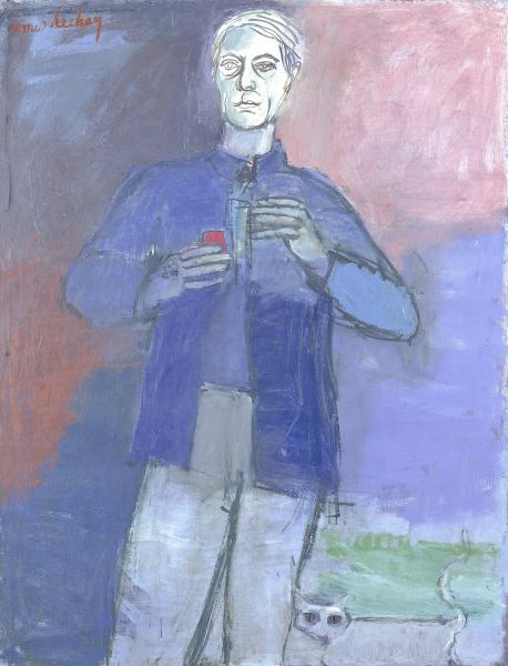 458x600 Self Portrait With Cat Smithsonian American Art Museum - Cat Painting Self Portrait