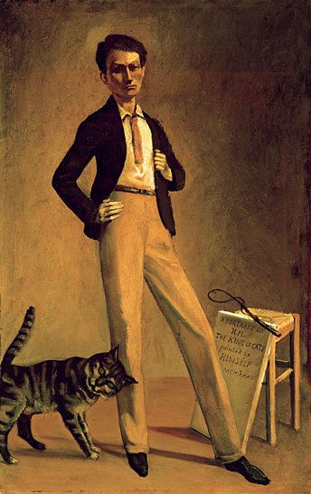 344x546 Self Portrait With Cat, 1935 ~ Balthus - Cat Painting Self Portrait