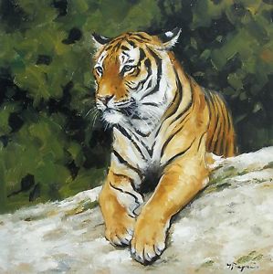 299x300 Original Oil Painting - Cat Painting Tiger