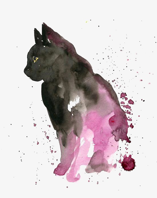 551x696 Kitty, Painted Cat, Watercolor Cat, Pet Cat Png Image And Clipart - Cat Watercolor Painting