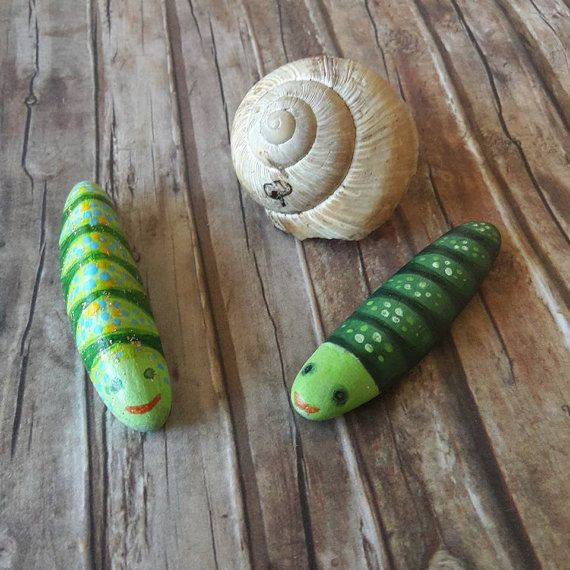 570x570 Caterpillar Art Pebble Art Handpainted By Claudianannifineart - Caterpillar Painting