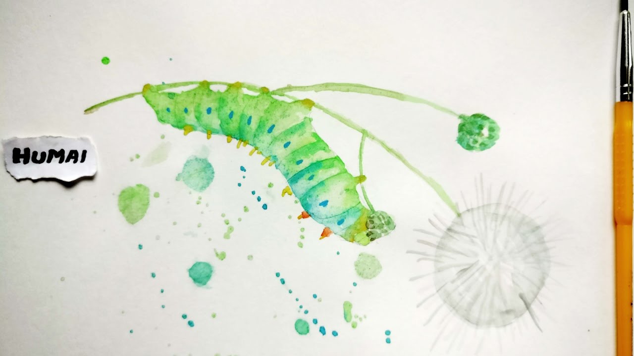 1280x720 Painting Caterpillar Simple Amp Easy Watercolour Wet On Wet - Caterpillar Painting