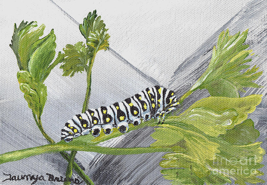 900x622 Caterpillar Painting By Taunya Bruns - Caterpillar Painting
