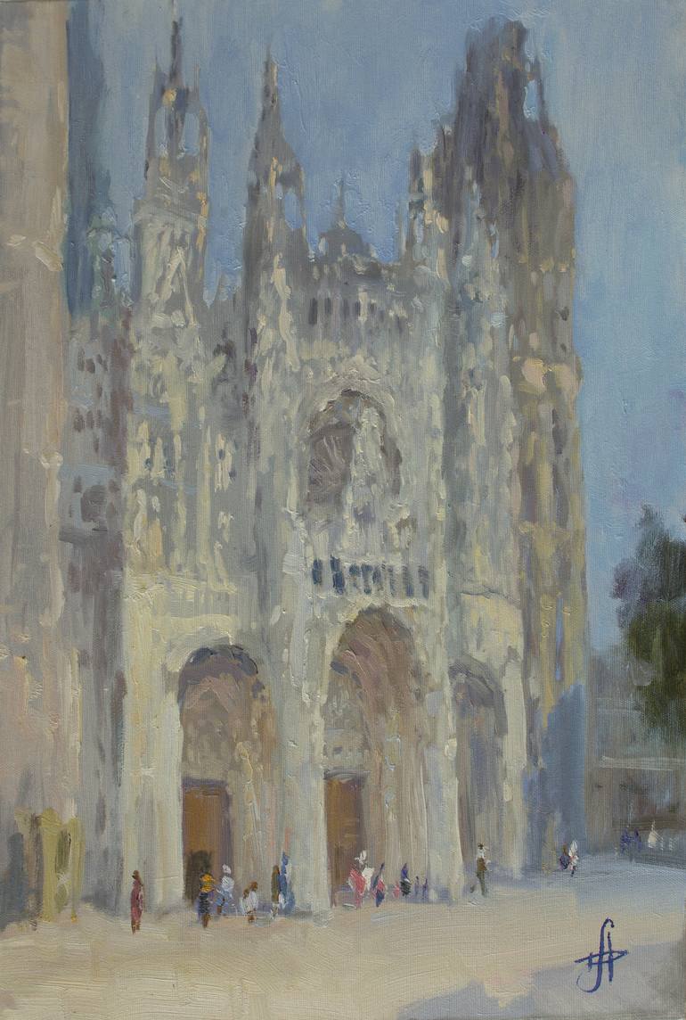 770x1144 Saatchi Art Rouen Cathedral Painting By Hanna Davydchenko - Cathedral Painting
