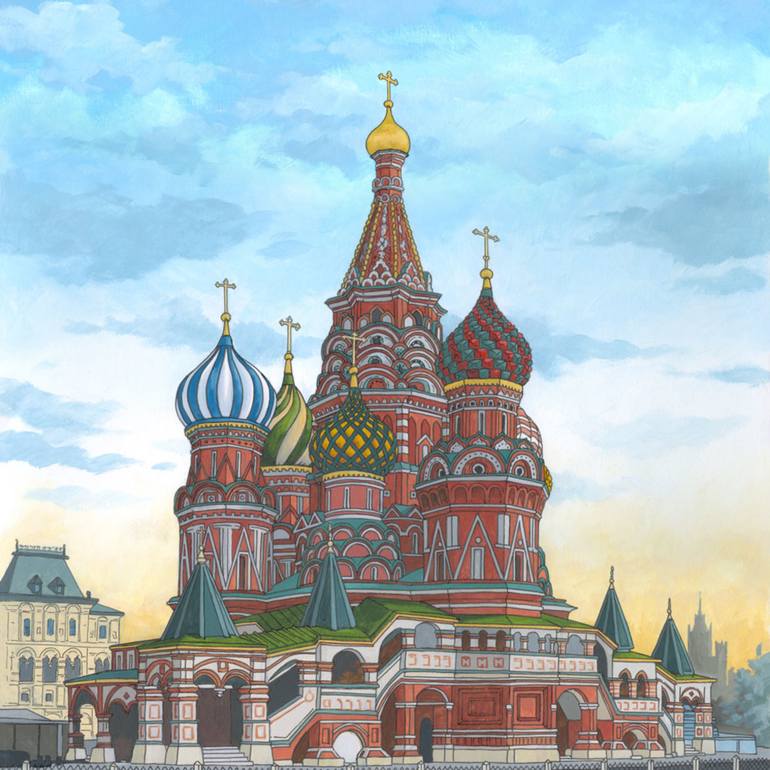 770x770 Saatchi Art St Basil's Cathedral Painting By Jonathan Chapman - Cathedral Painting