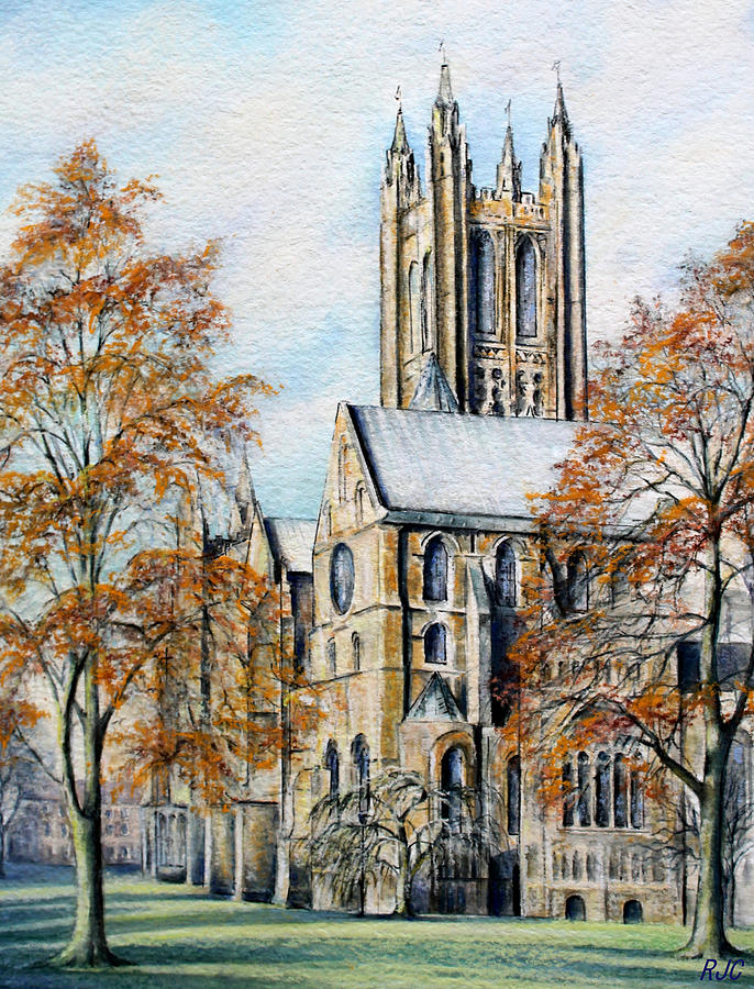 686x900 Canterbury Cathedral Painting By Rosemary Colyer - Cathedral Painting