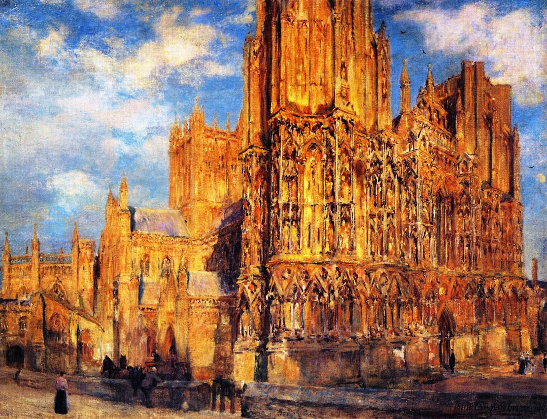 1110x851 Wells Cathedral Painting Colin Campbell Cooper Oil Paintings - Cathedral Painting