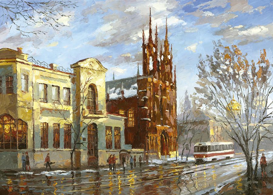 900x641 Roman Catholic Church Painting Dmitry Spiros (Cancun, Mexico - Catholic Church Painting