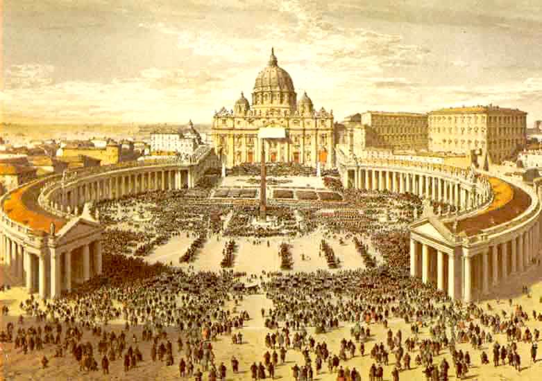 781x550 Roman Catholic Church Images Painting Of St. Peter's Basilica Hd - Catholic Church Painting