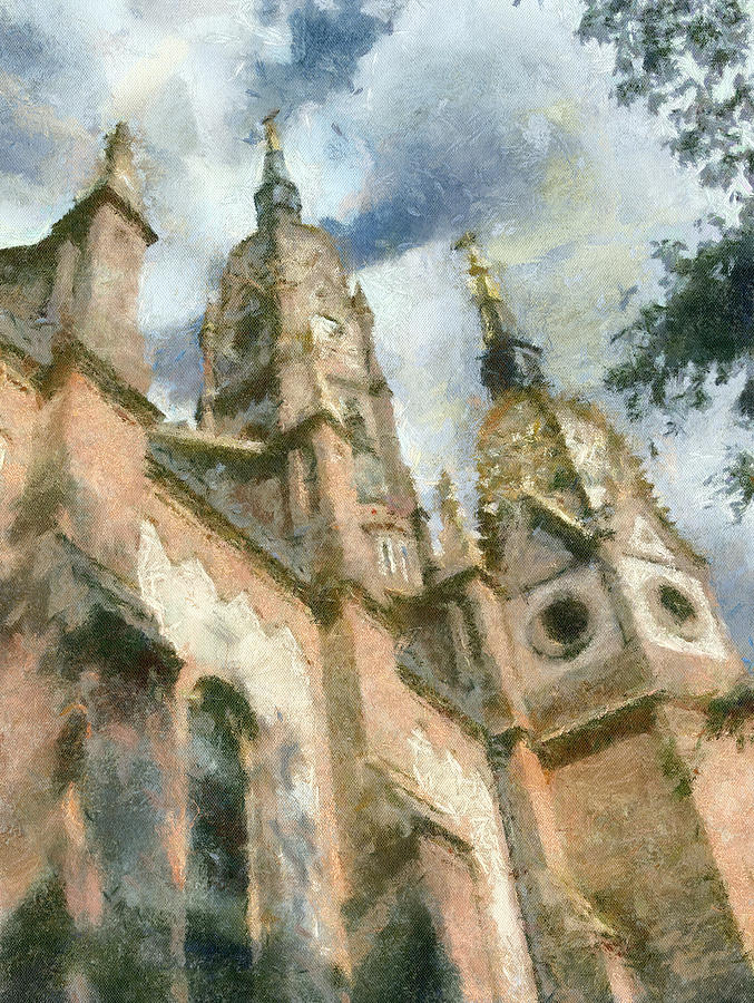 677x900 Catholic Church Painting By Odon Czintos - Catholic Church Painting