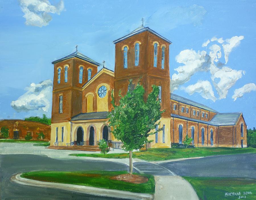 900x704 Sacred Heart Catholic Church Salisbury North Carolina Painting By - Catholic Church Painting