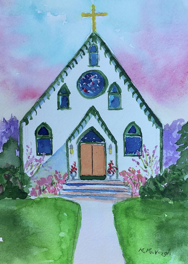 641x900 St Agnes Catholic Church Painting By Marita Mcveigh - Catholic Church Painting