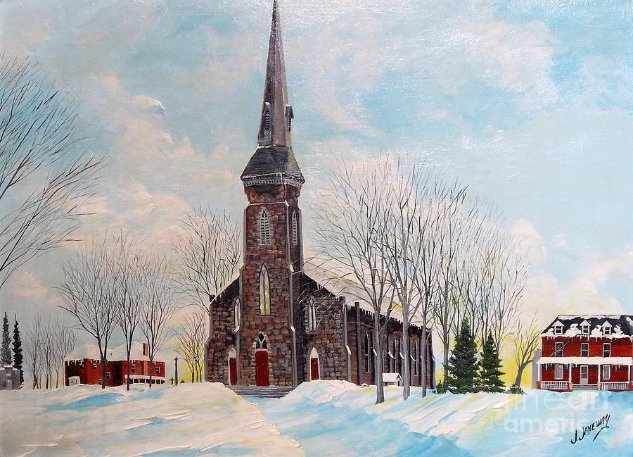 900x649 St. Edward's Catholic Church Westport Ontario Painting By Jim Janeway - Catholic Church Painting