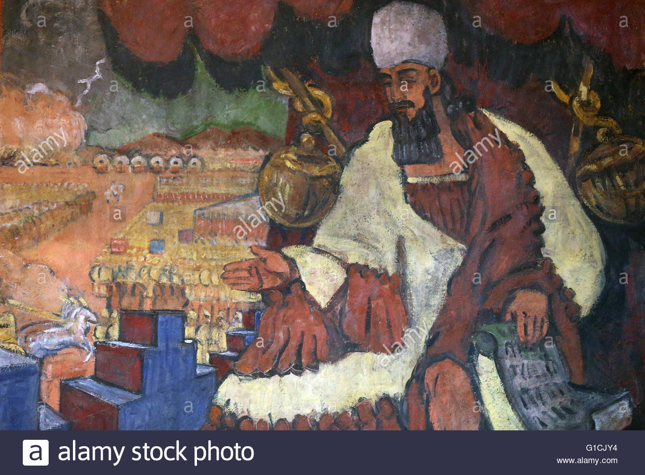 1300x958 Catholic Church Of Finhaut In Valais Canton. Painting On Beewax By - Catholic Church Painting