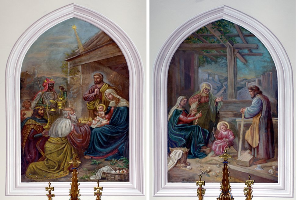 1000x656 St. Mary Catholic Church Fresco Oil Paintings - Catholic Church Painting