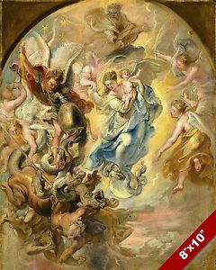 240x300 Epic Scene Of The Apocalypse Painting Catholic Church Art Real - Catholic Church Painting
