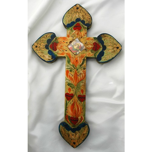 500x500 Mexican Handpainted Cross With St. Michael, 14 The Catholic Company - Catholic Cross Painting