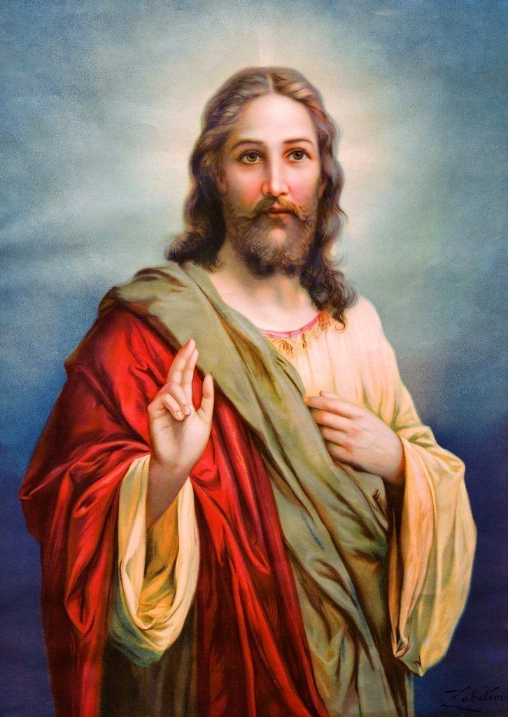 726x1024 Jesus Print Poster A A3 Blessing Christ Picture Image Catholic - Catholic Painting