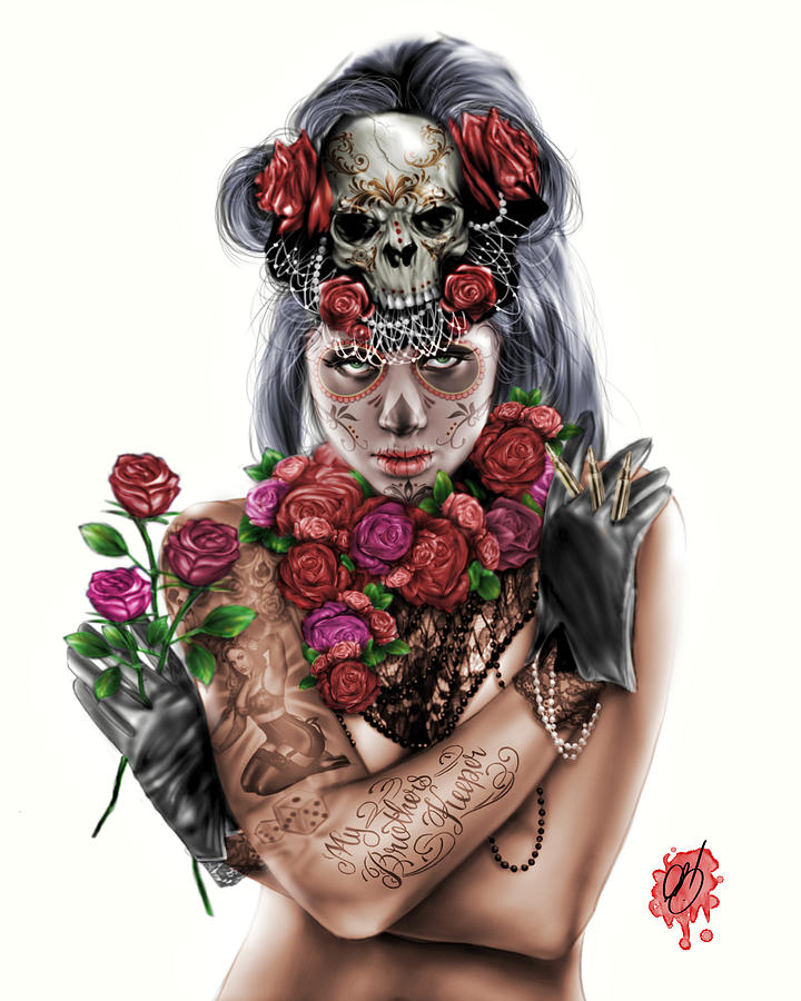 720x900 La Calavera Catrina Painting By Pete Tapang - Catrina Painting