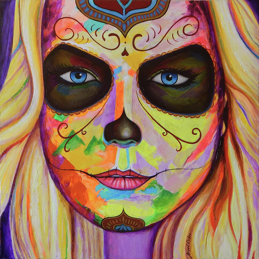 900x900 La Catrina Painting By Angel Ortiz - Catrina Painting