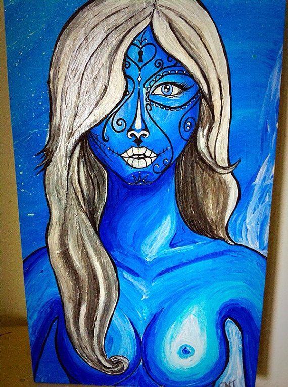 570x764 Original La Calavera Catrina Painting By Rntaylor Studios On Etsy - Catrina Painting