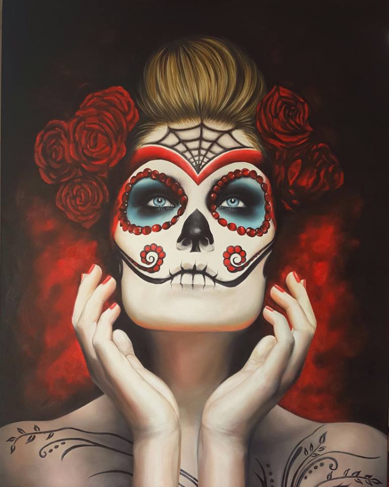 770x964 Saatchi Art Catrina Painting By Carine Lauber Chappuis - Catrina Painting