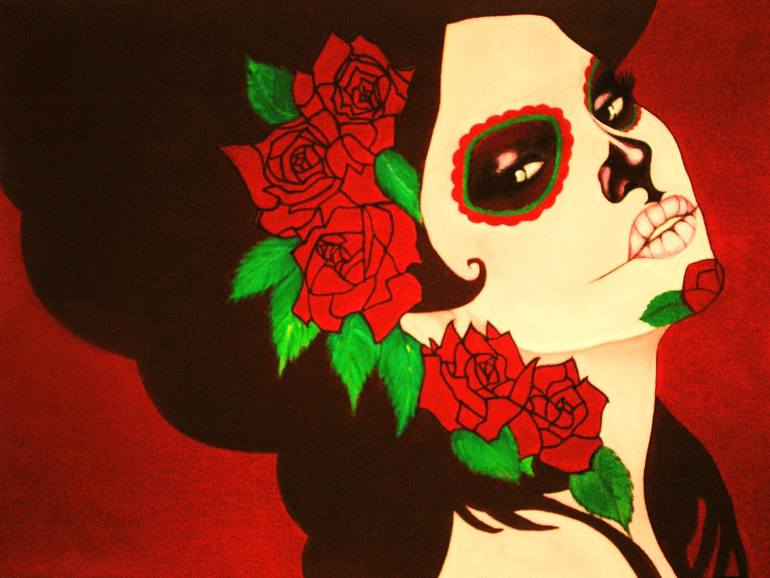 770x578 Saatchi Art Catrina Painting By Silvia De Los Reyes - Catrina Painting