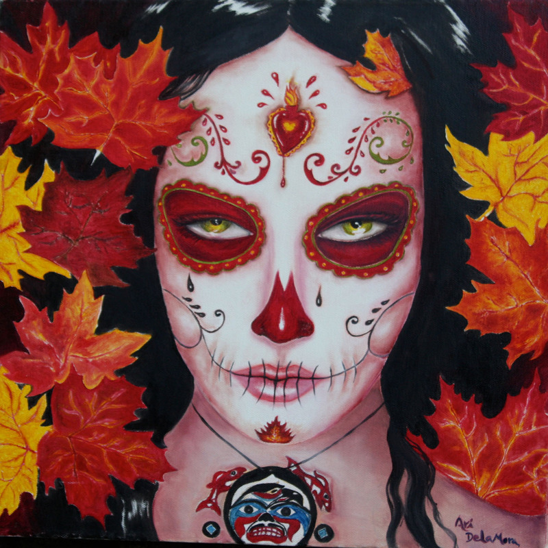 800x800 Canadian Catrina By Ari , Canvas - Catrina Painting