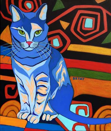 360x425 Premiere Contemporary Custom Pet Portrait Paintings - Cats Painting Pictures