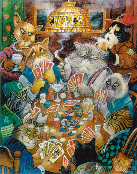 Cats Playing Poker Painting at PaintingValley.com | Explore collection ...