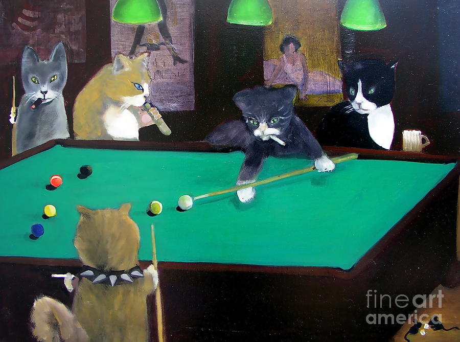 900x669 Dice Paintings Fine Art America - Cats Playing Poker Painting
