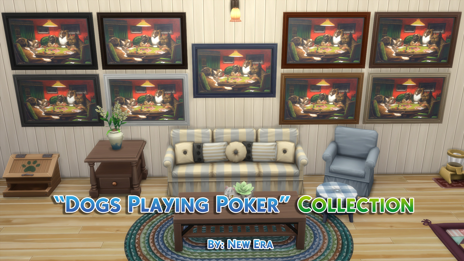 1920x1080 Mod The Sims - Cats Playing Poker Painting