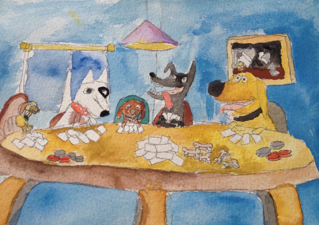 1062x751 Pixar Dogs Playing Poker By Thearist2013 - Cats Playing Poker Painting