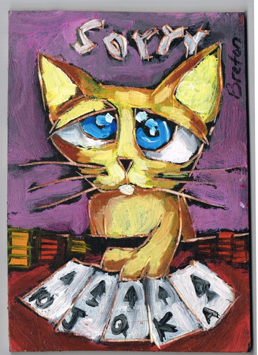 525x723 Calude Cc Breton - Cats Playing Poker Painting