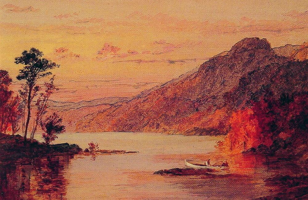 1000x650 Jasper Francis Cropsey Lake Scene, Catskill Mountains Painting - Catskill Mountains Painting