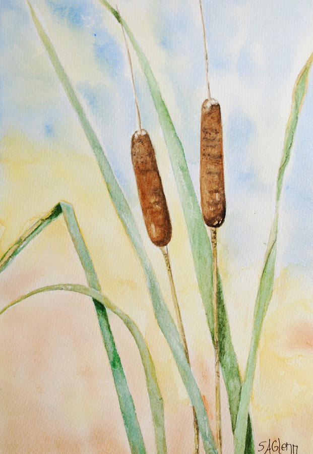 621x900 Cattails Painting - Cattails Painting