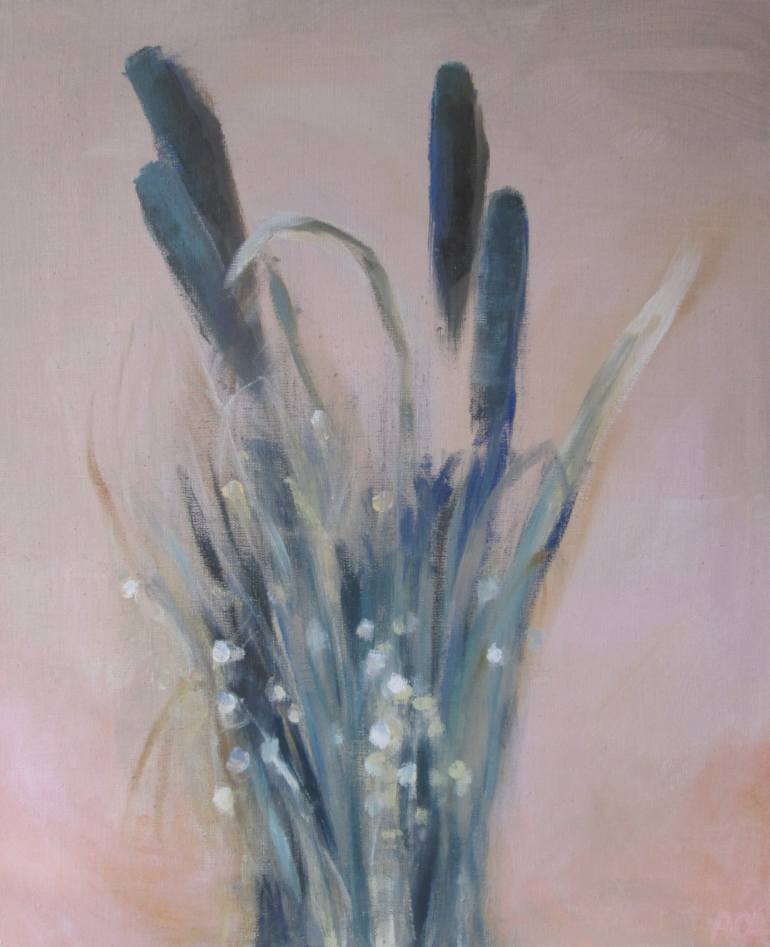770x947 Saatchi Art Cattails Painting By Annika Lahti - Cattails Painting