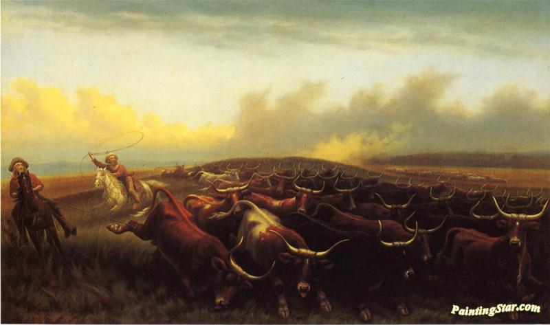 800x473 Cattle Drive No. 1 Artwork By James Walker Oil Painting Amp Art - Cattle Drive Painting